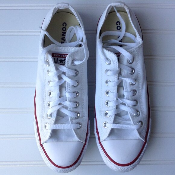 ⭐CONVERSE ALL-STAR UNISEX SNEAKERS in White, size 10 men’s/12 women’s⭐ - Picture 1 of 8